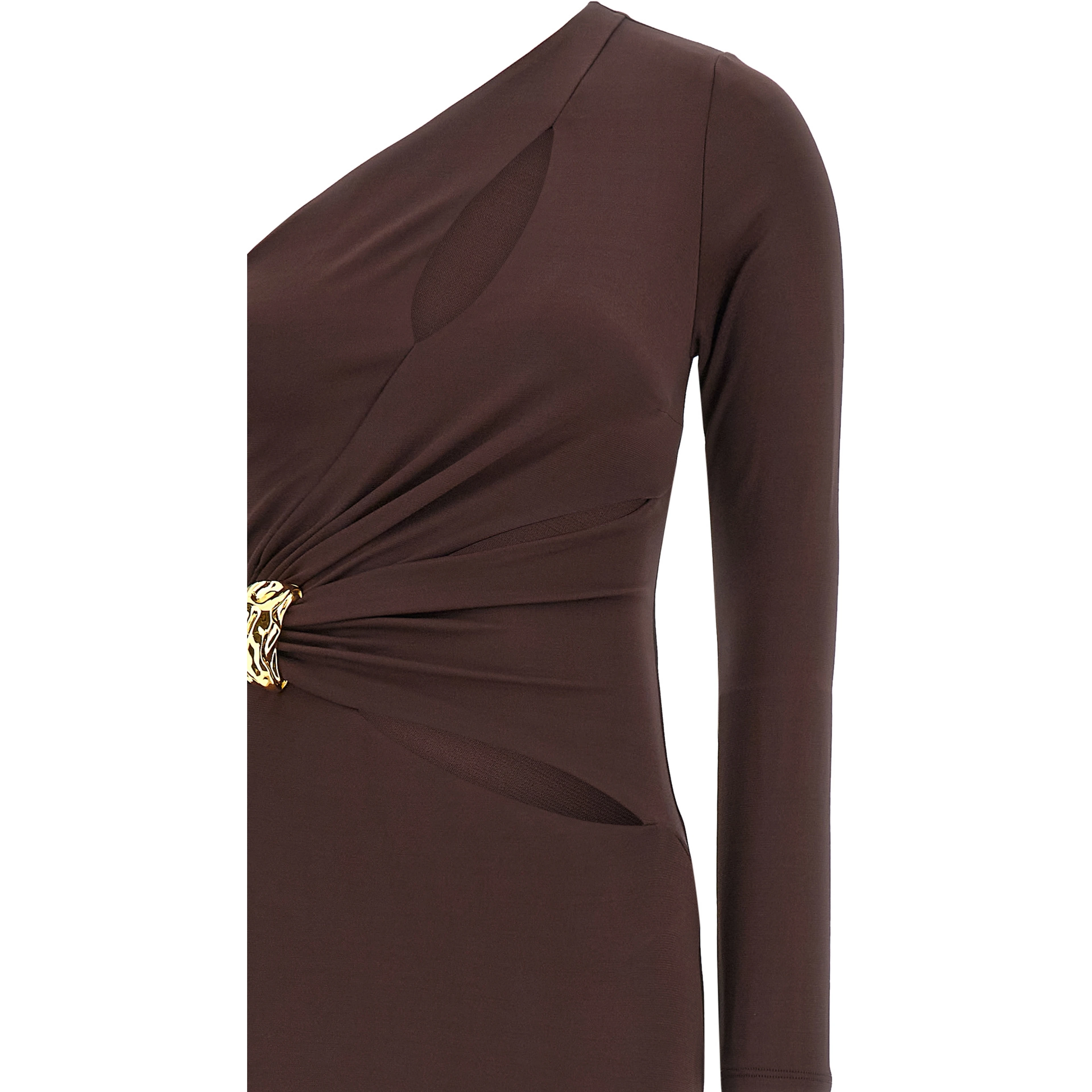 Brown Viscose Long Dress