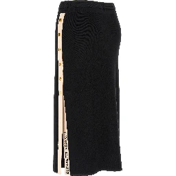 Black Viscose Midi Skirt