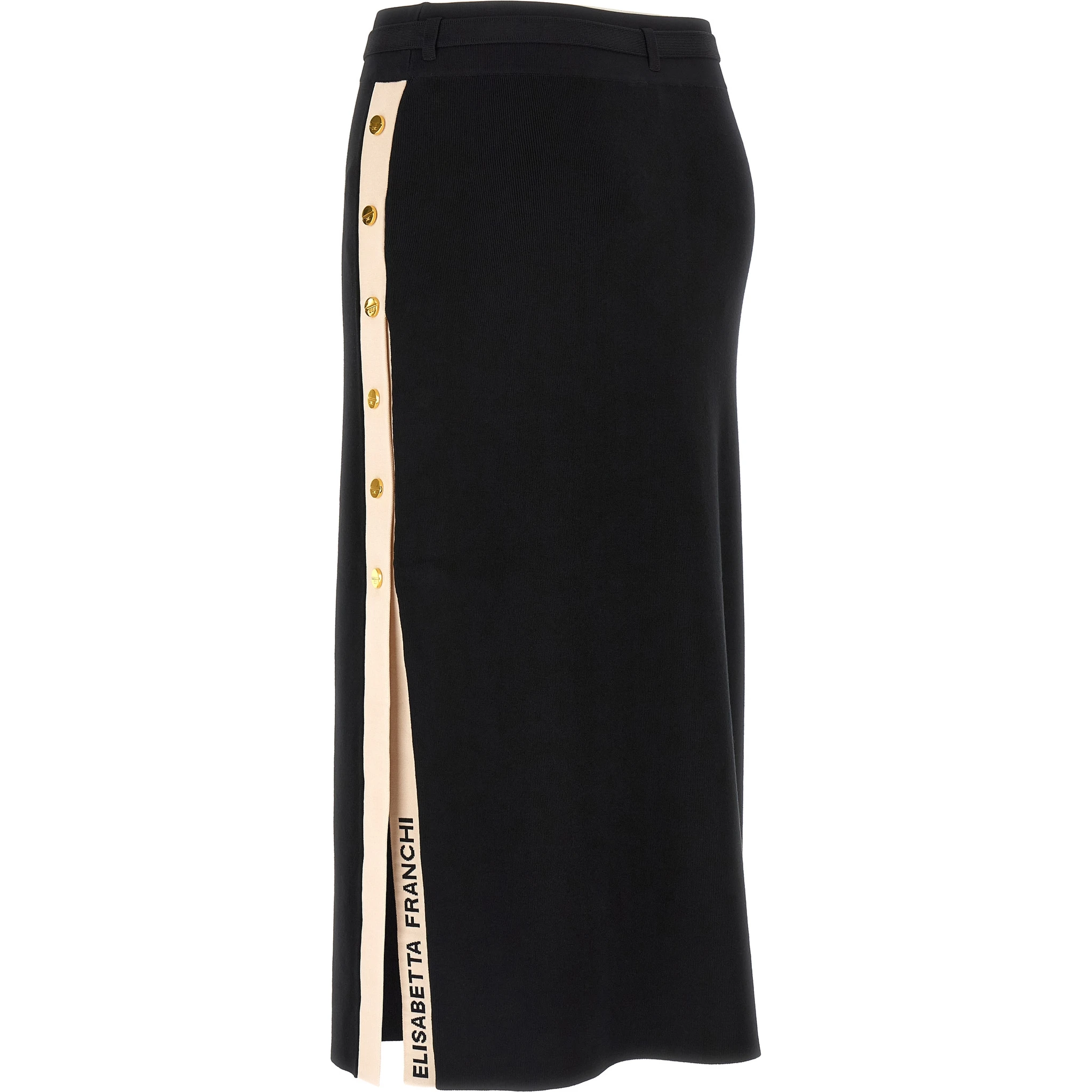 Black Viscose Midi Skirt