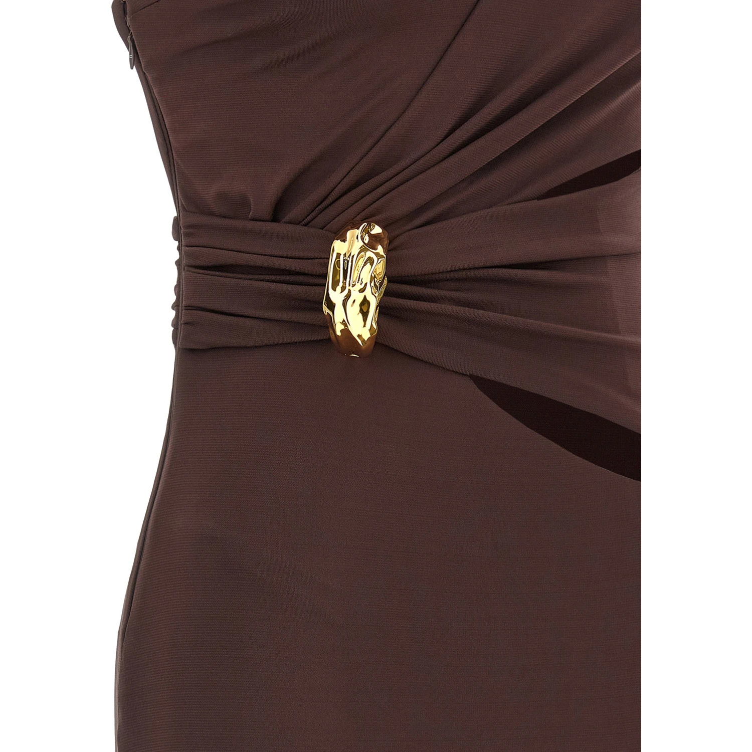 Brown Viscose Long Dress