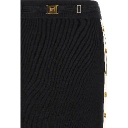 Black Viscose Midi Skirt