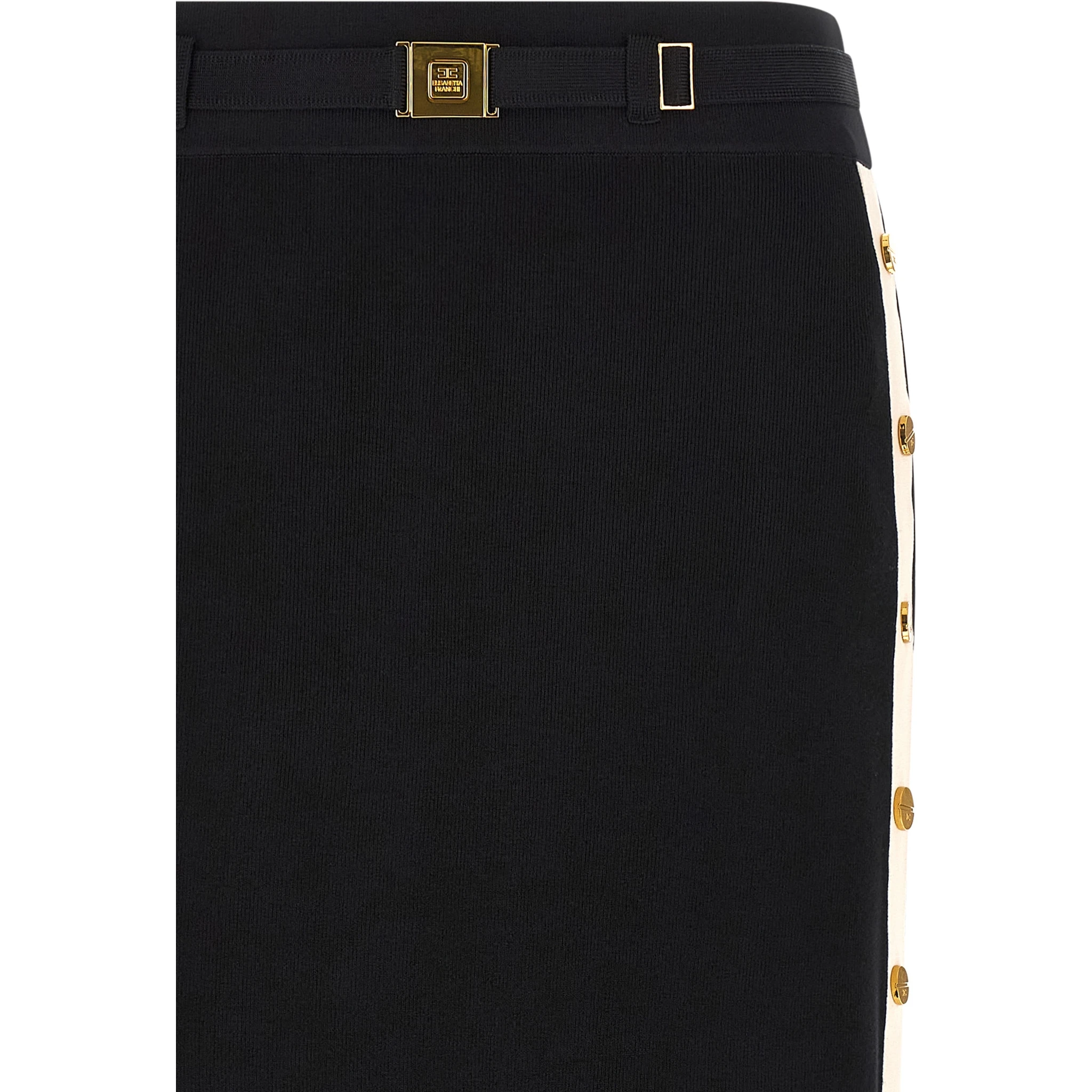 Black Viscose Midi Skirt
