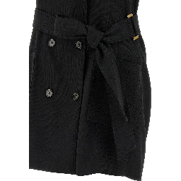 Black Viscose Short Dress