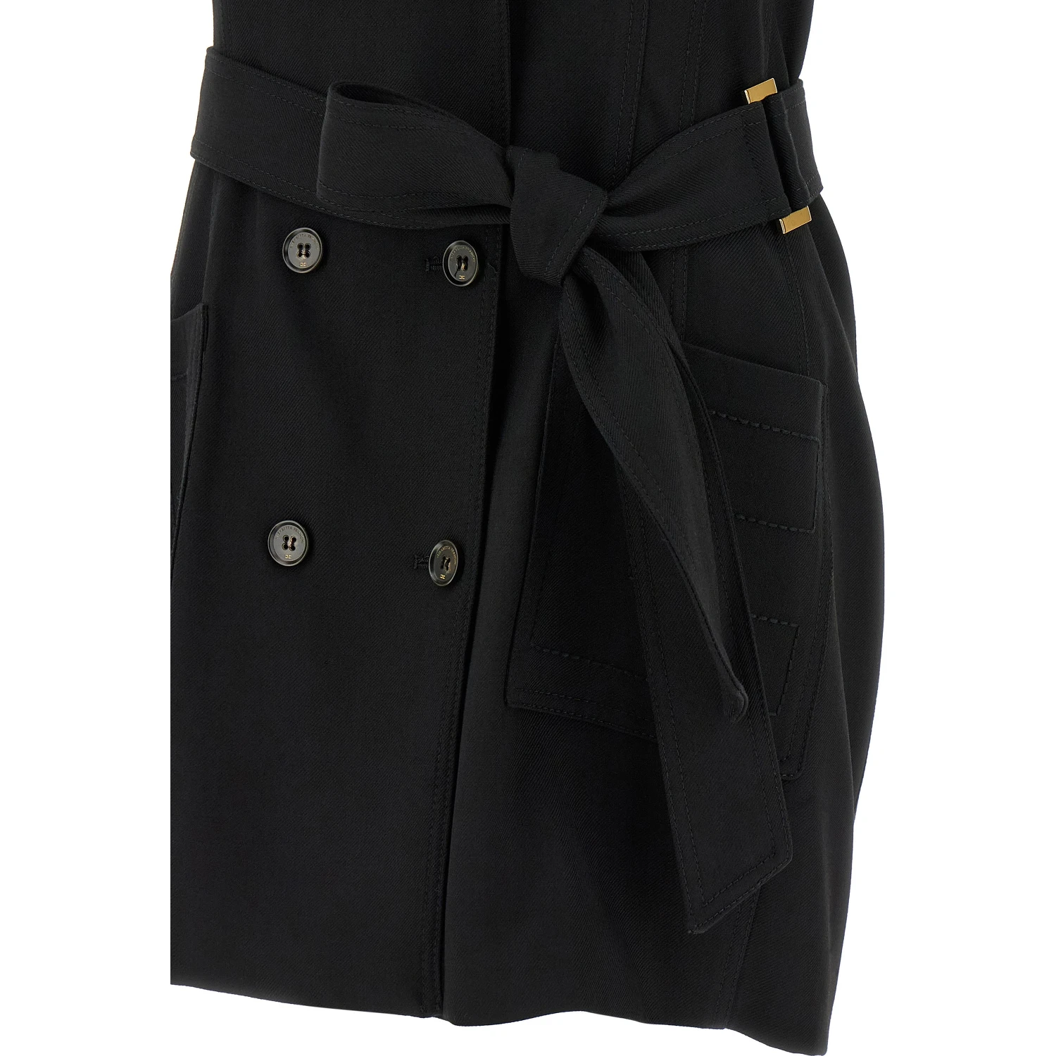 Black Viscose Short Dress