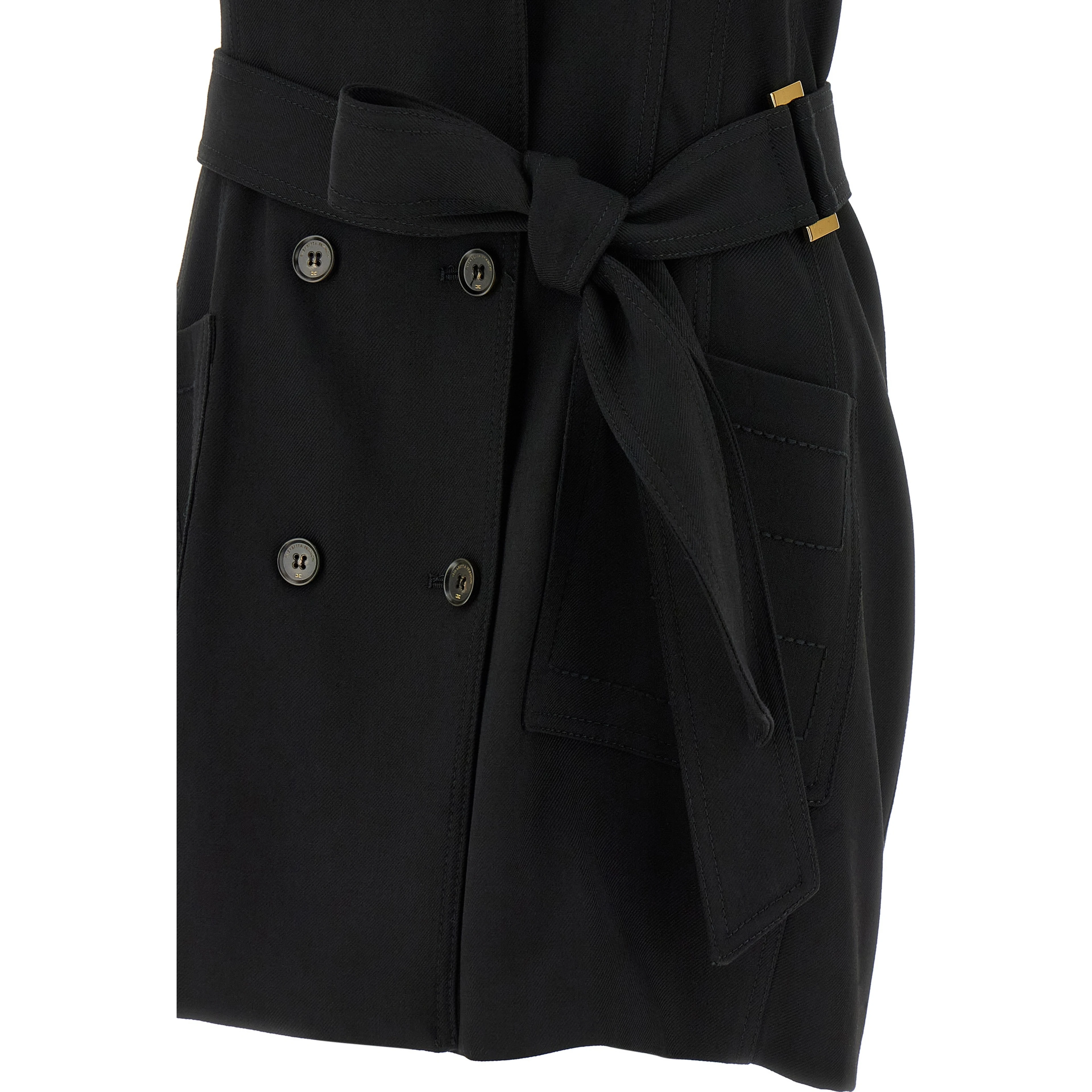 Black Viscose Short Dress