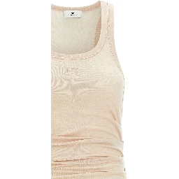 Beige Lycra Midi Dress