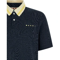 Blue Cotton Polo Shirt