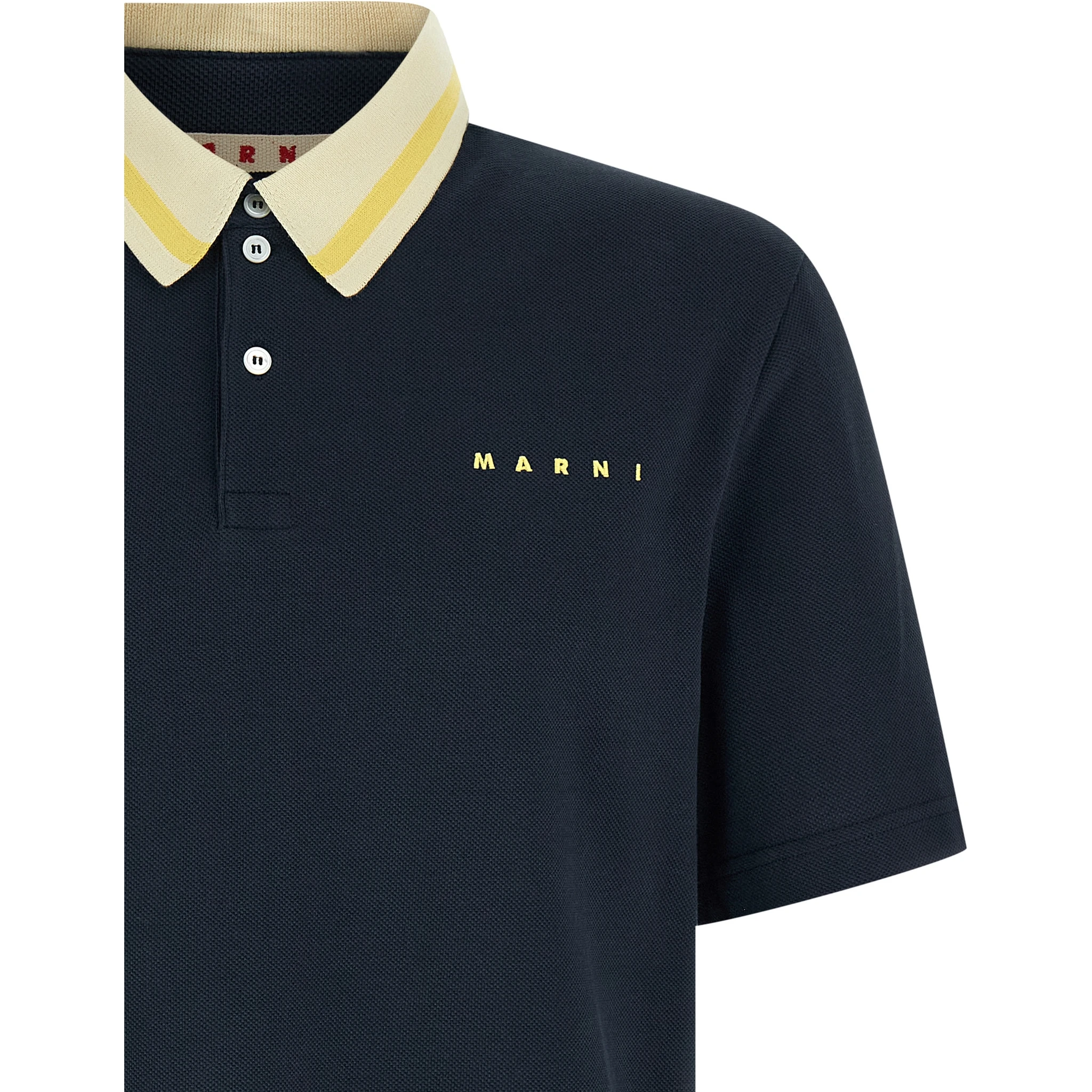 Blue Cotton Polo Shirt