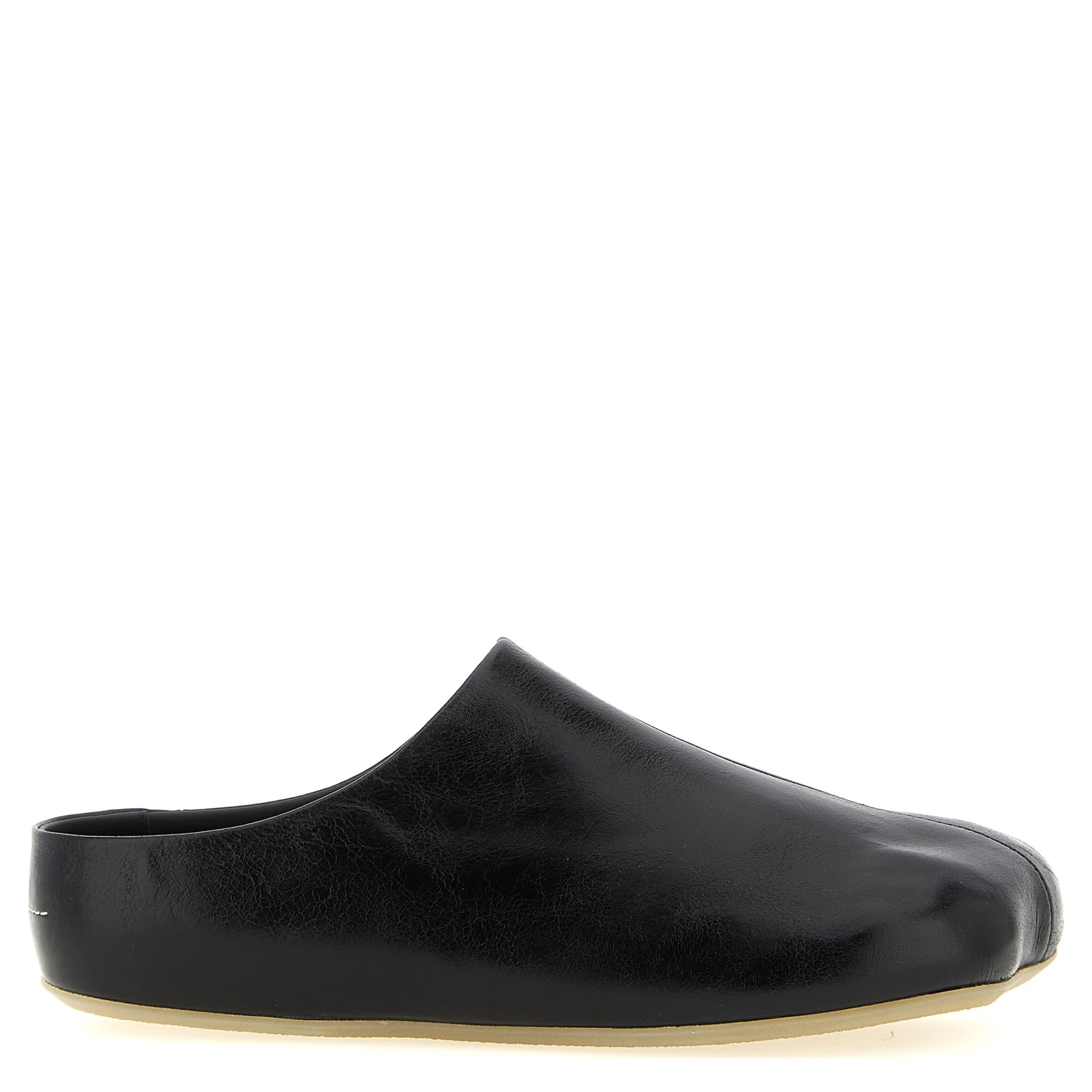 Black Calfskin Clogs
