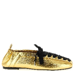 Gold Polyethylene Ballet Flats