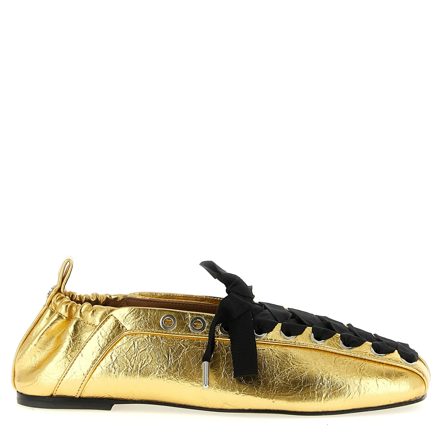 Gold Polyethylene Ballet Flats