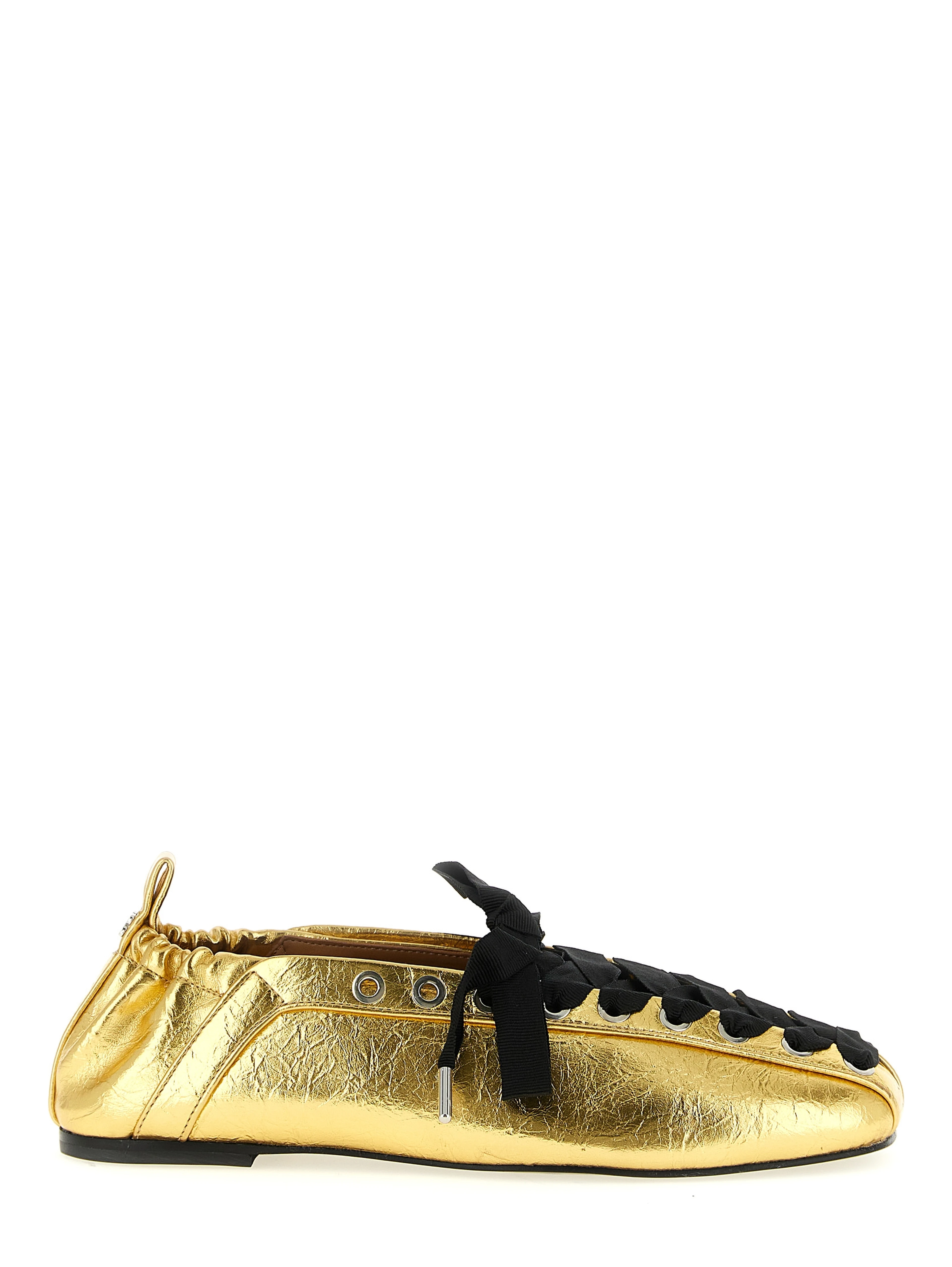 Gold Polyethylene Ballet Flats