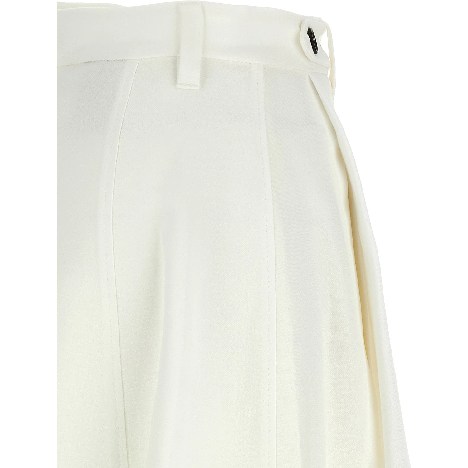 White Viscose Midi Skirt