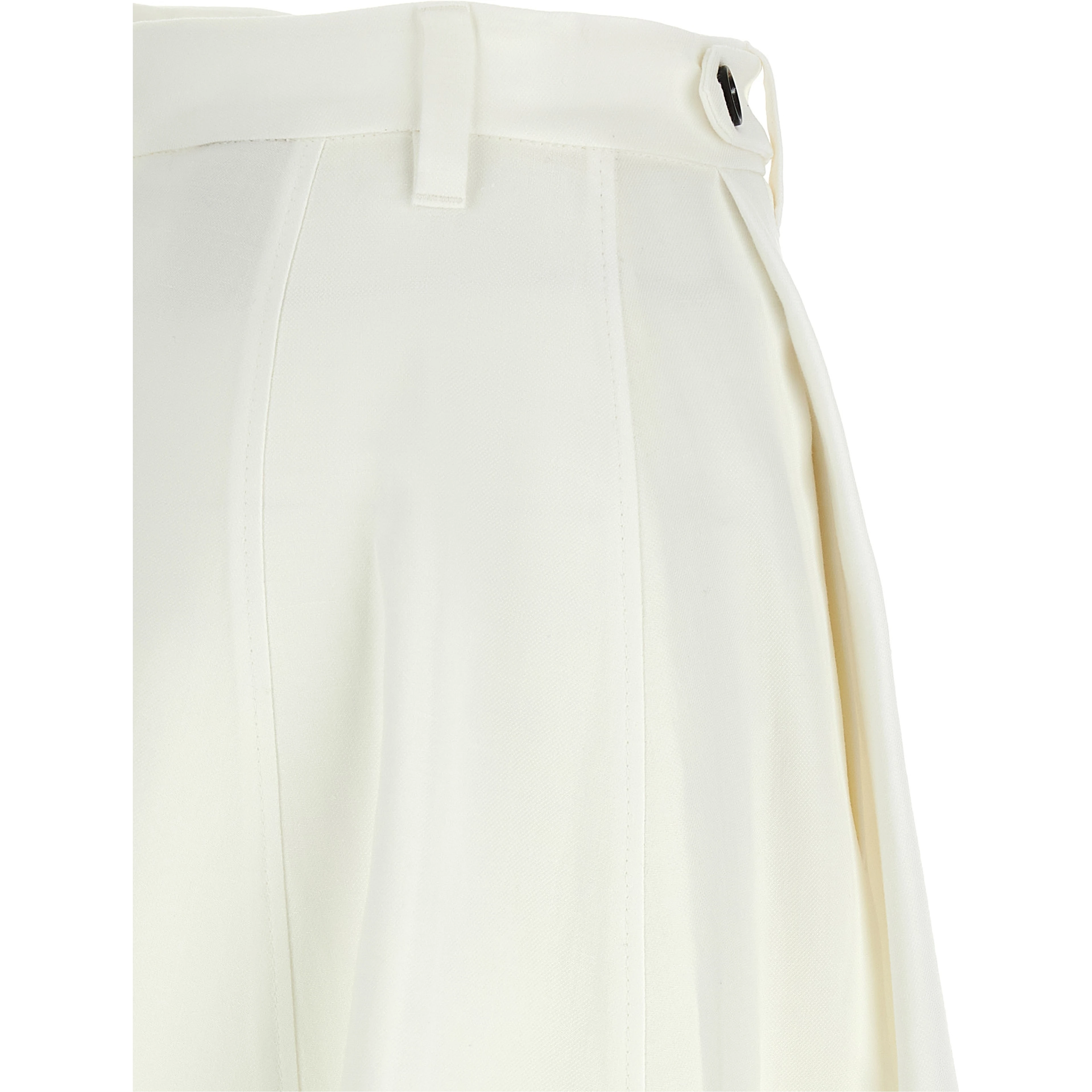 White Viscose Midi Skirt
