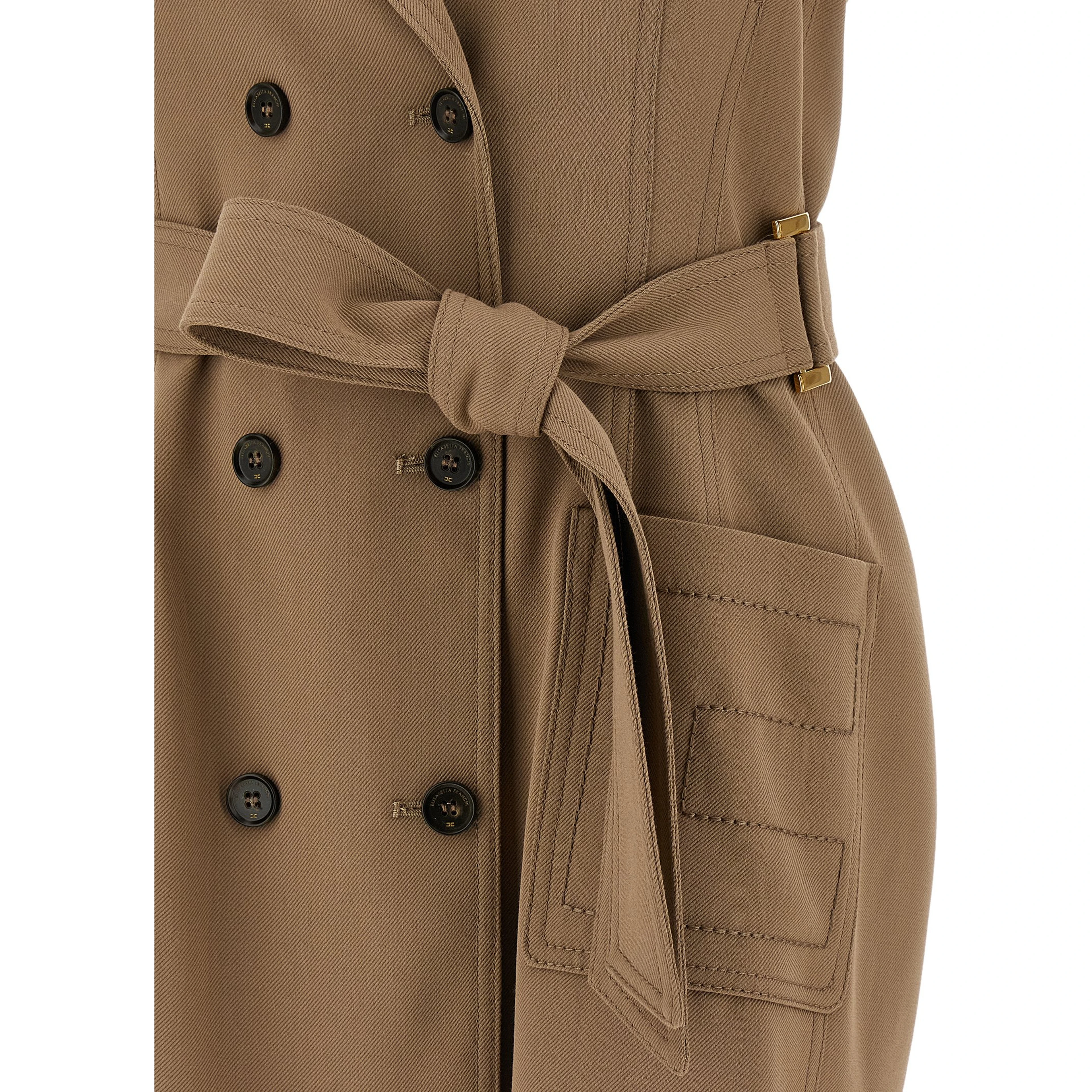 Beige Viscose Short Dress