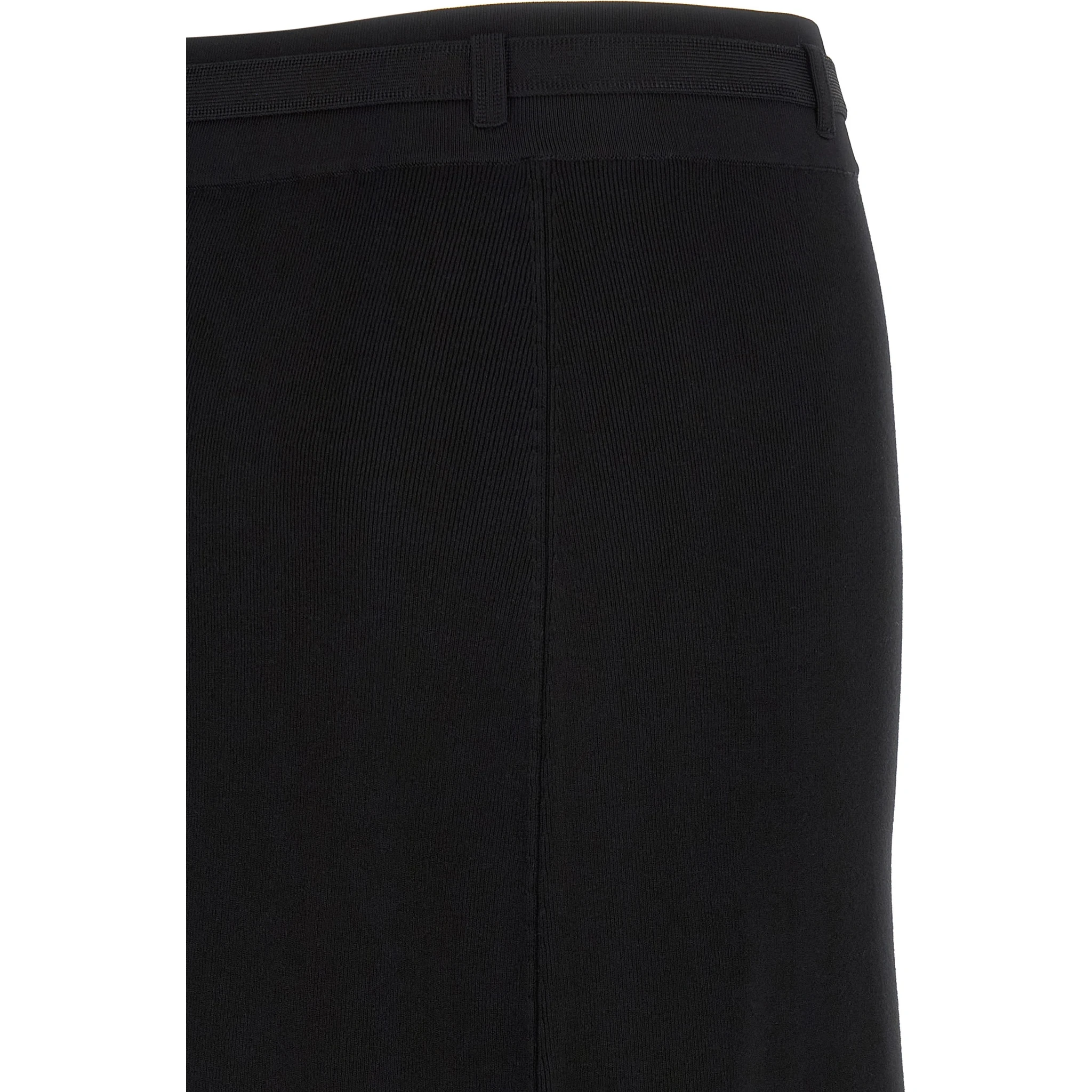 Black Viscose Midi Skirt