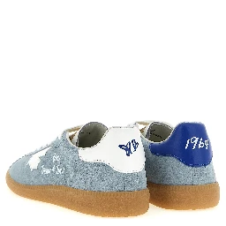 Blue Calfskin Low Top Sneakers
