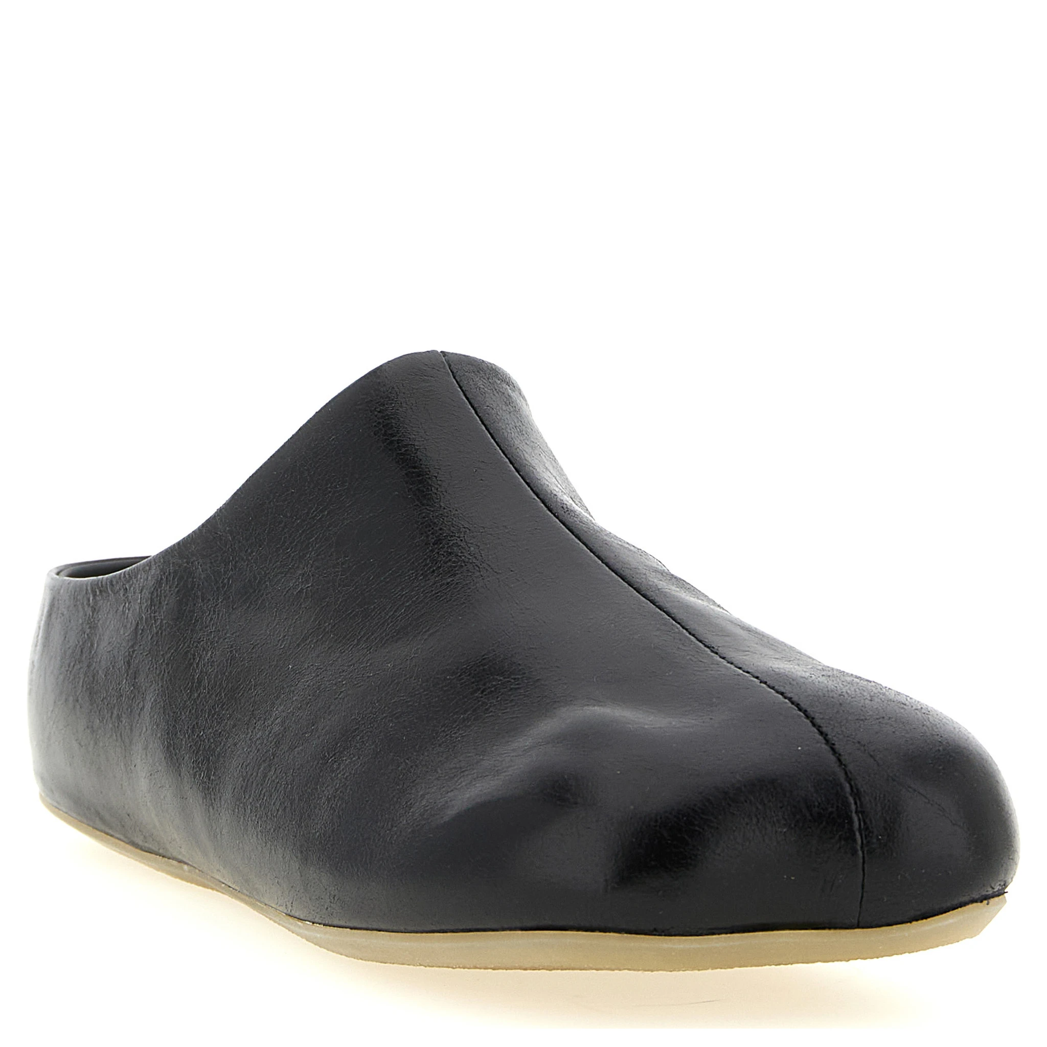 Black Calfskin Clogs