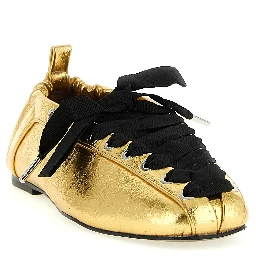 Gold Polyethylene Ballet Flats