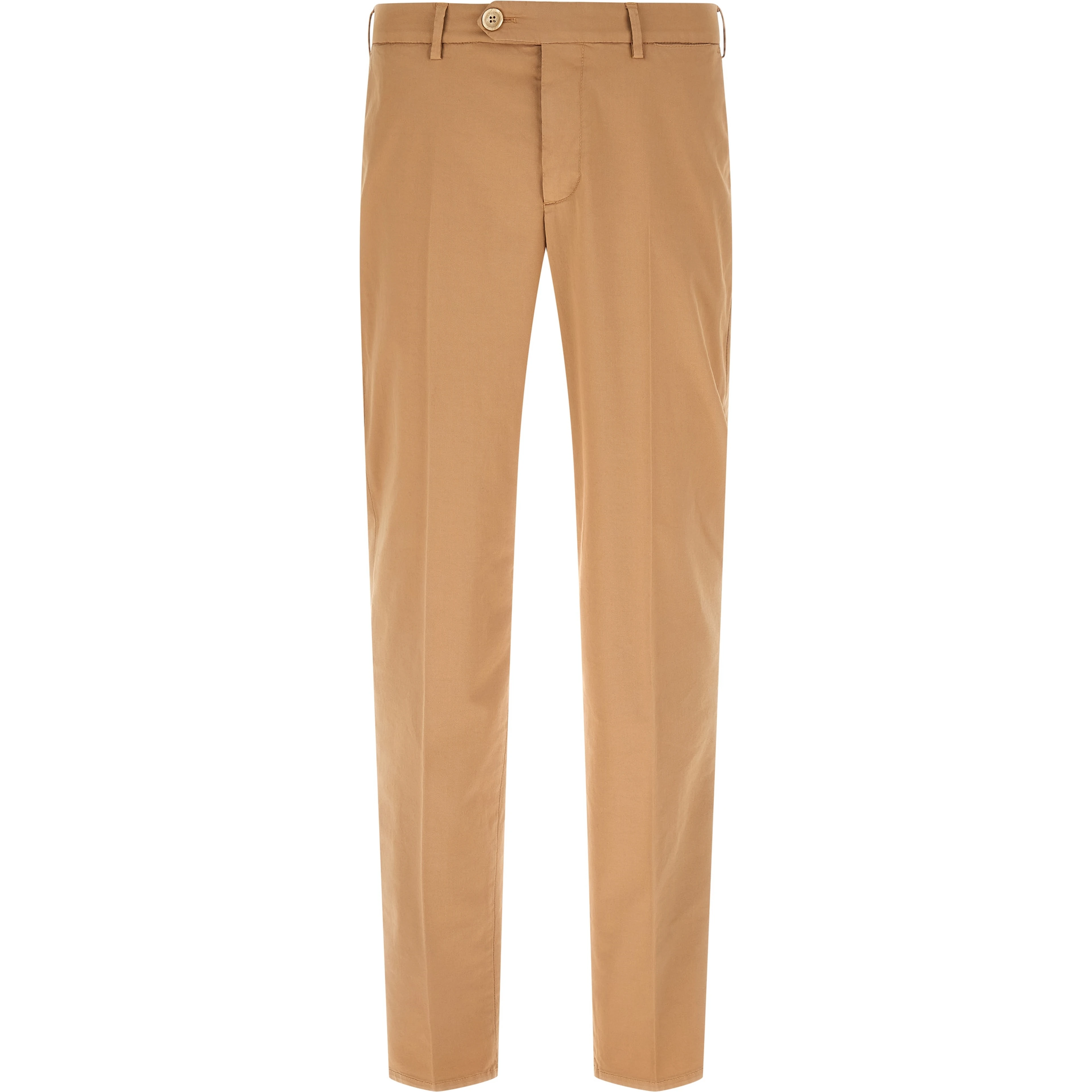 Beige Cotton Casual Pants