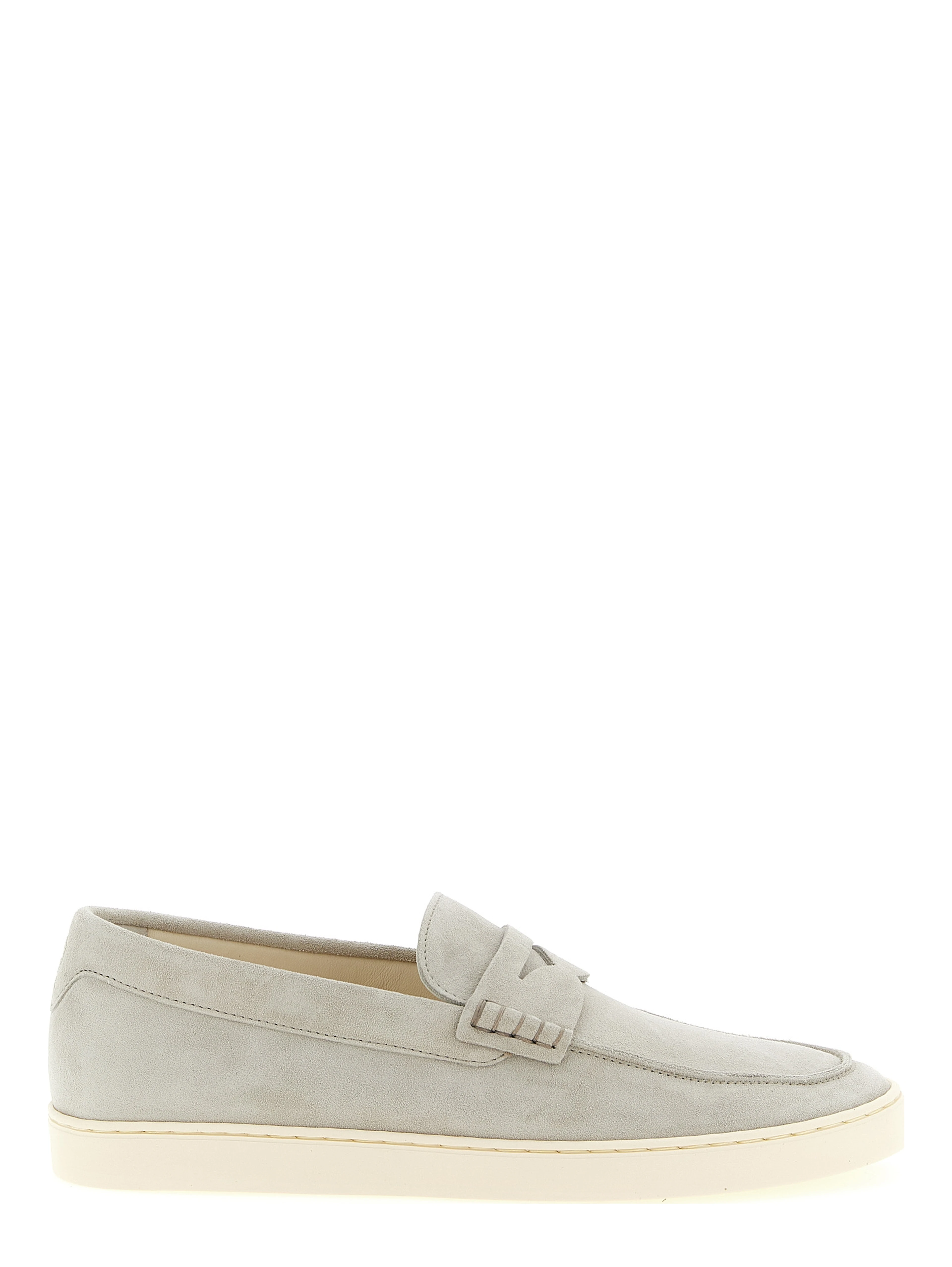 Gray Calfskin Slip-On Loafers