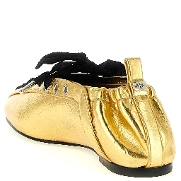 Gold Polyethylene Ballet Flats