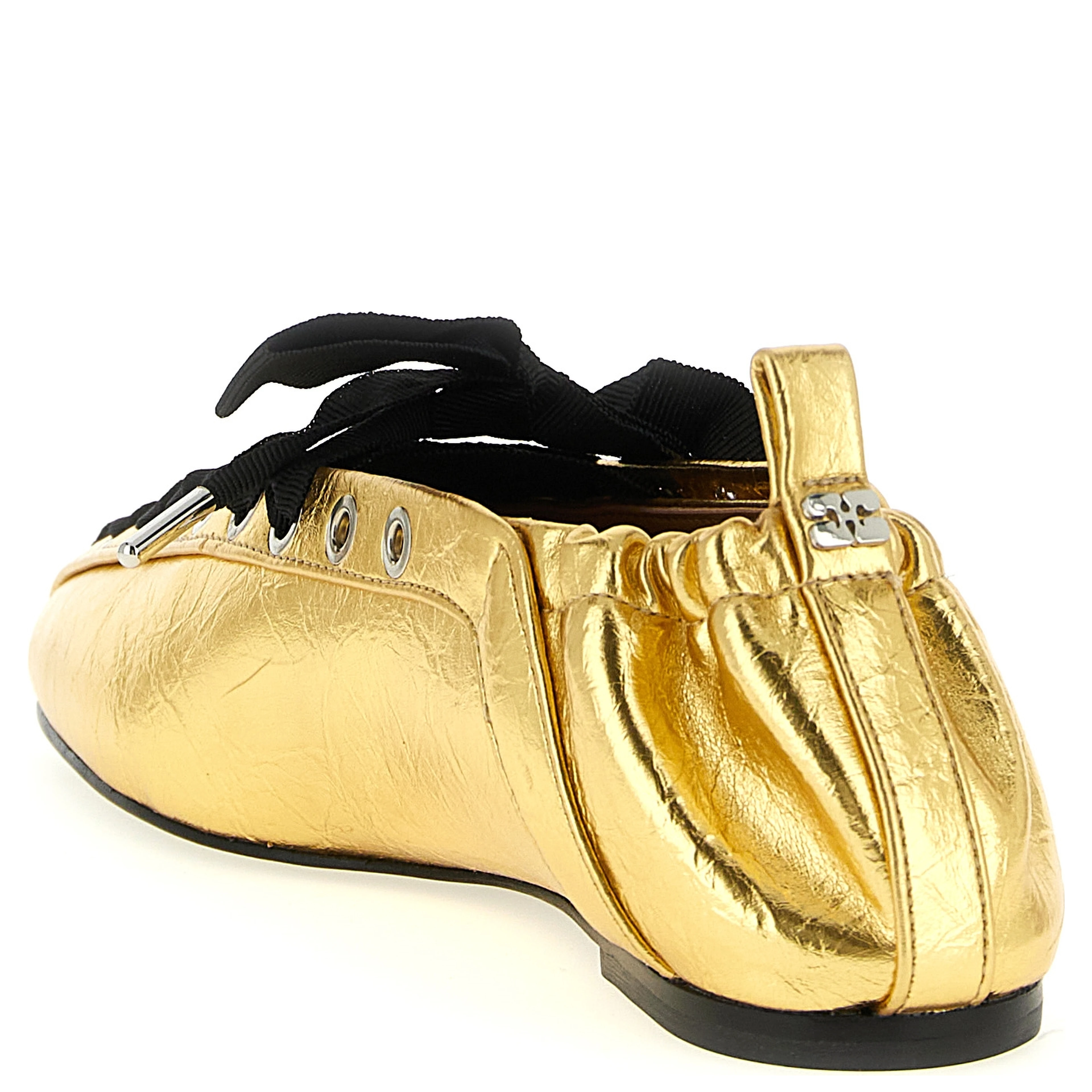 Gold Polyethylene Ballet Flats