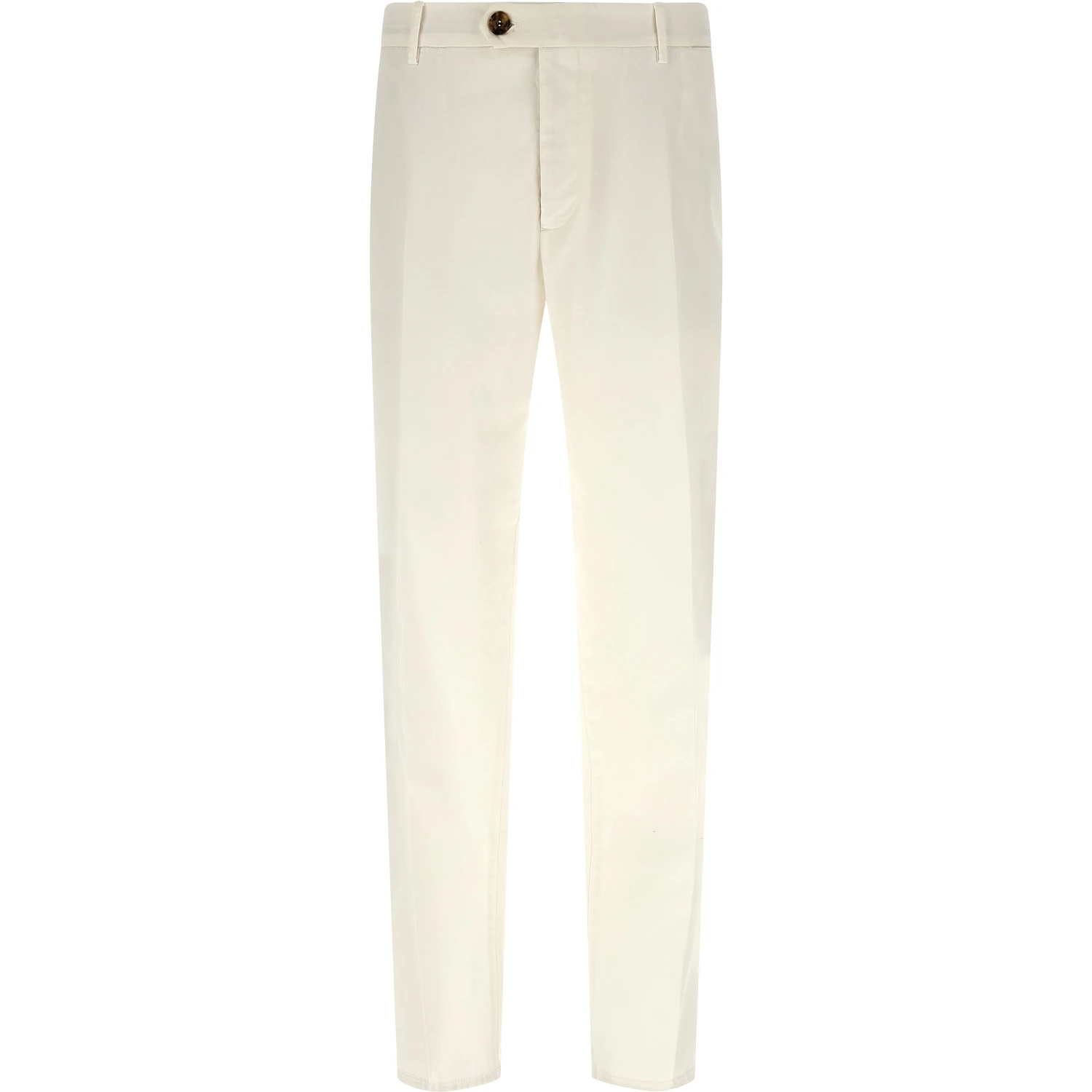 White Cotton Casual Pants