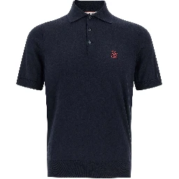 Blue Cotton Polo Shirt