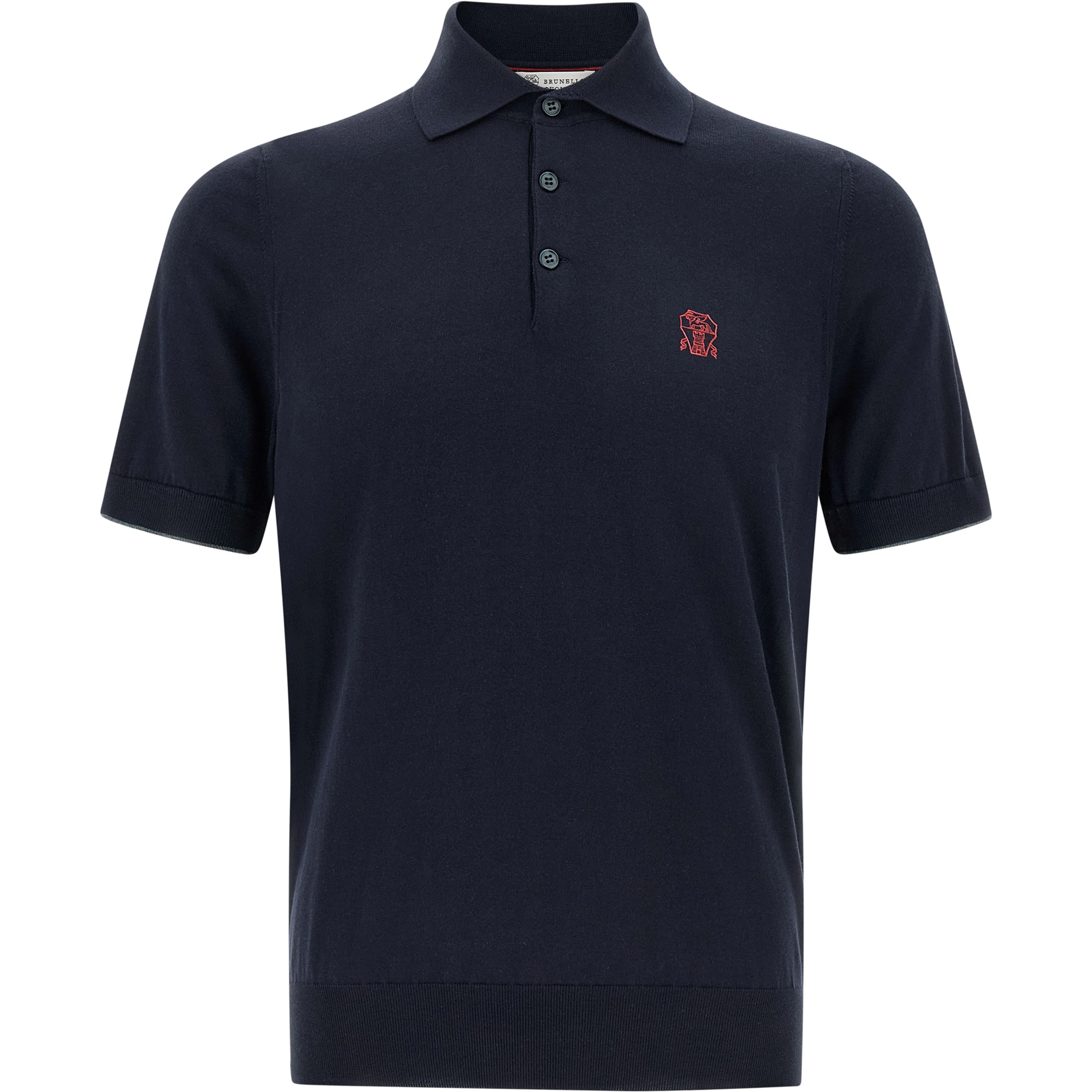 Blue Cotton Polo Shirt