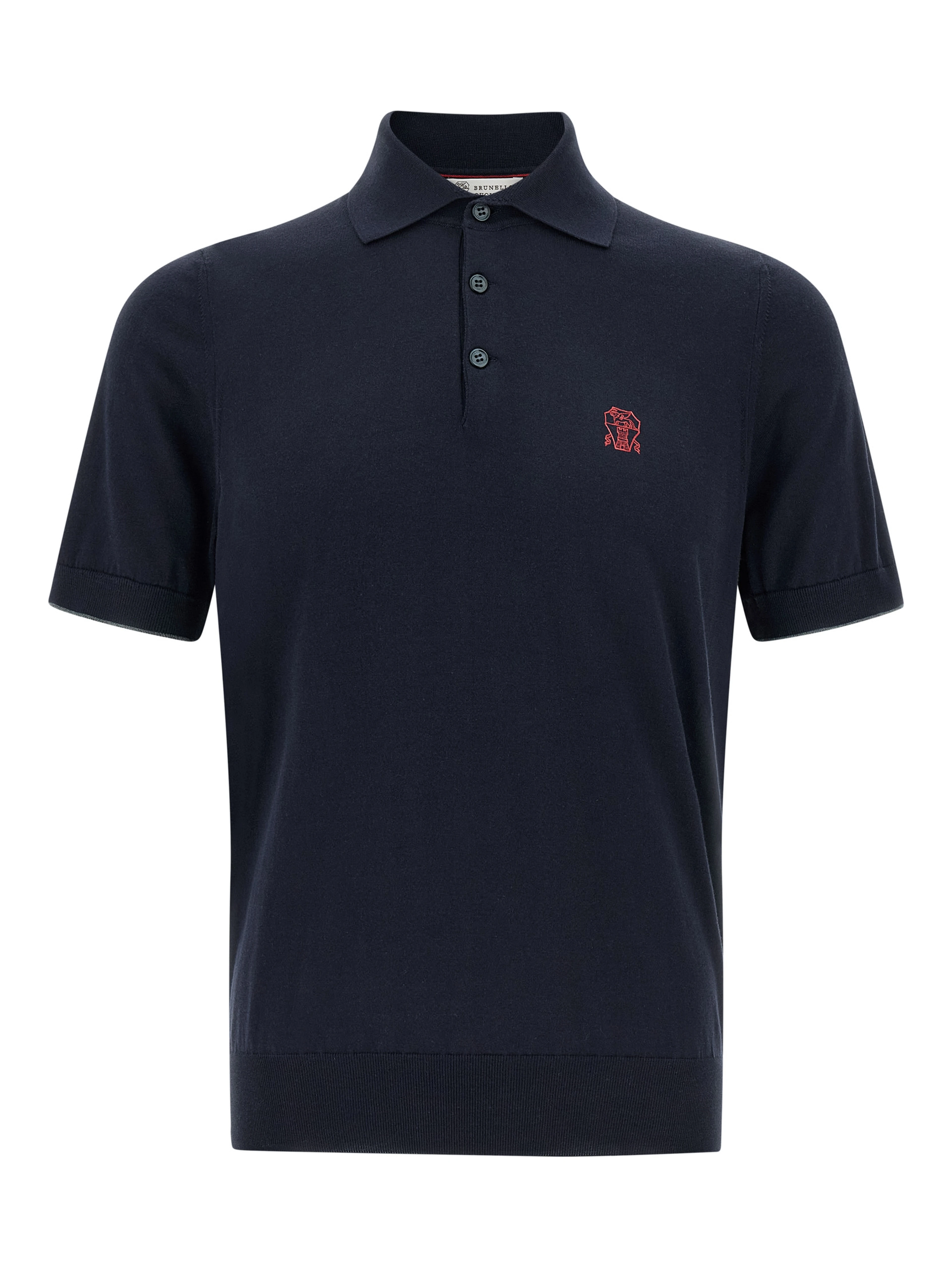Blue Cotton Polo Shirt