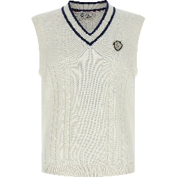 White Cotton Sleeveles Sweater