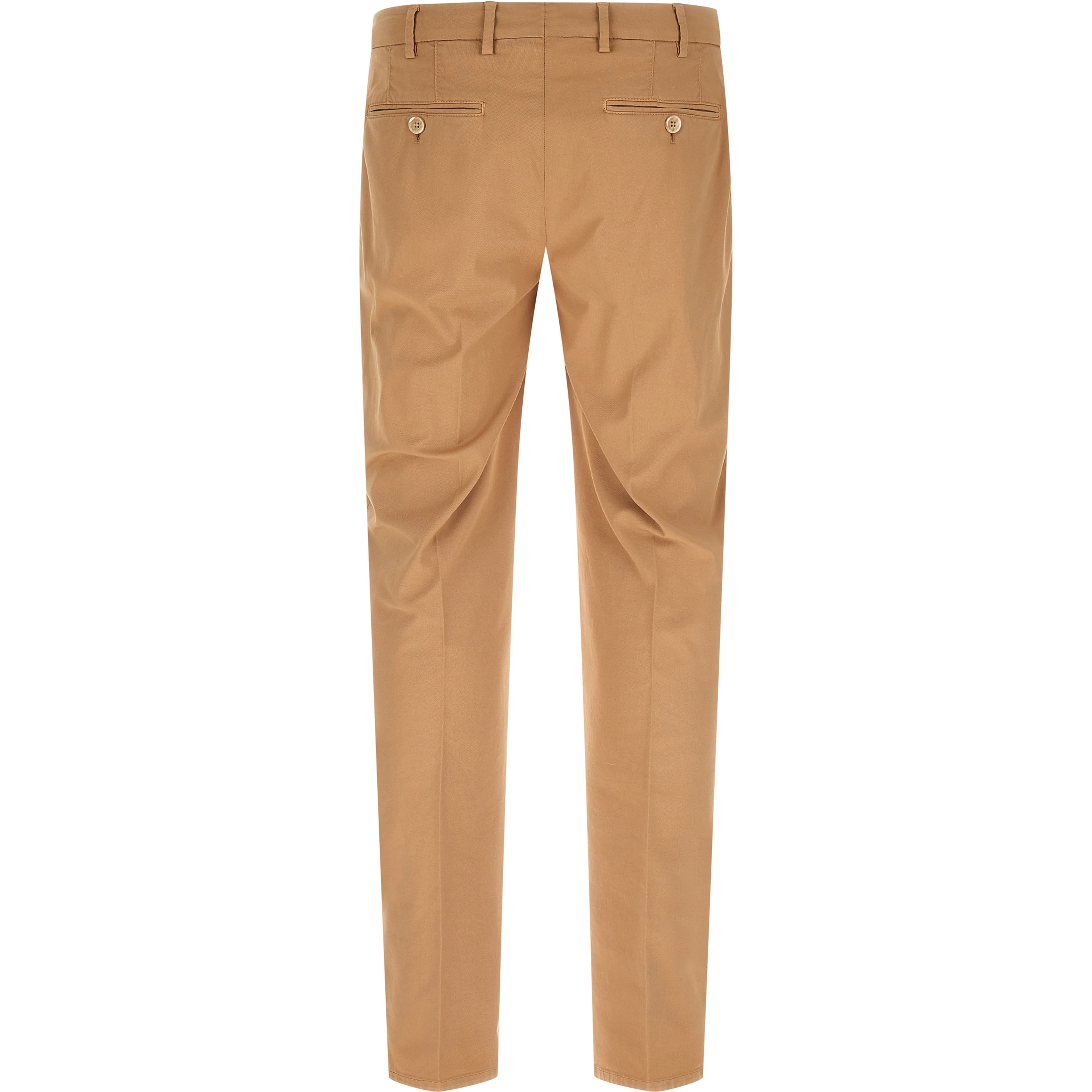 Beige Cotton Casual Pants