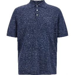 Blue Linen Polo Shirt