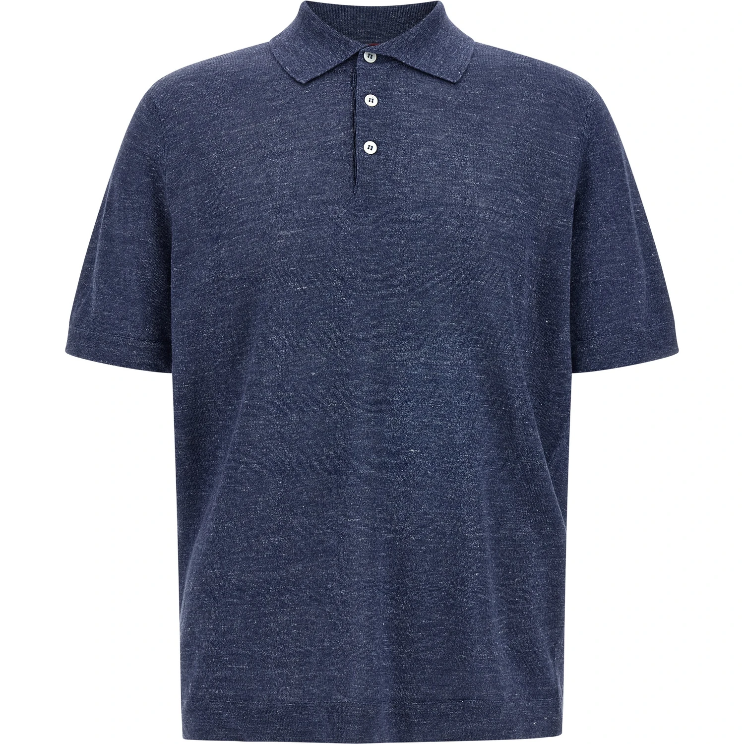Blue Linen Polo Shirt