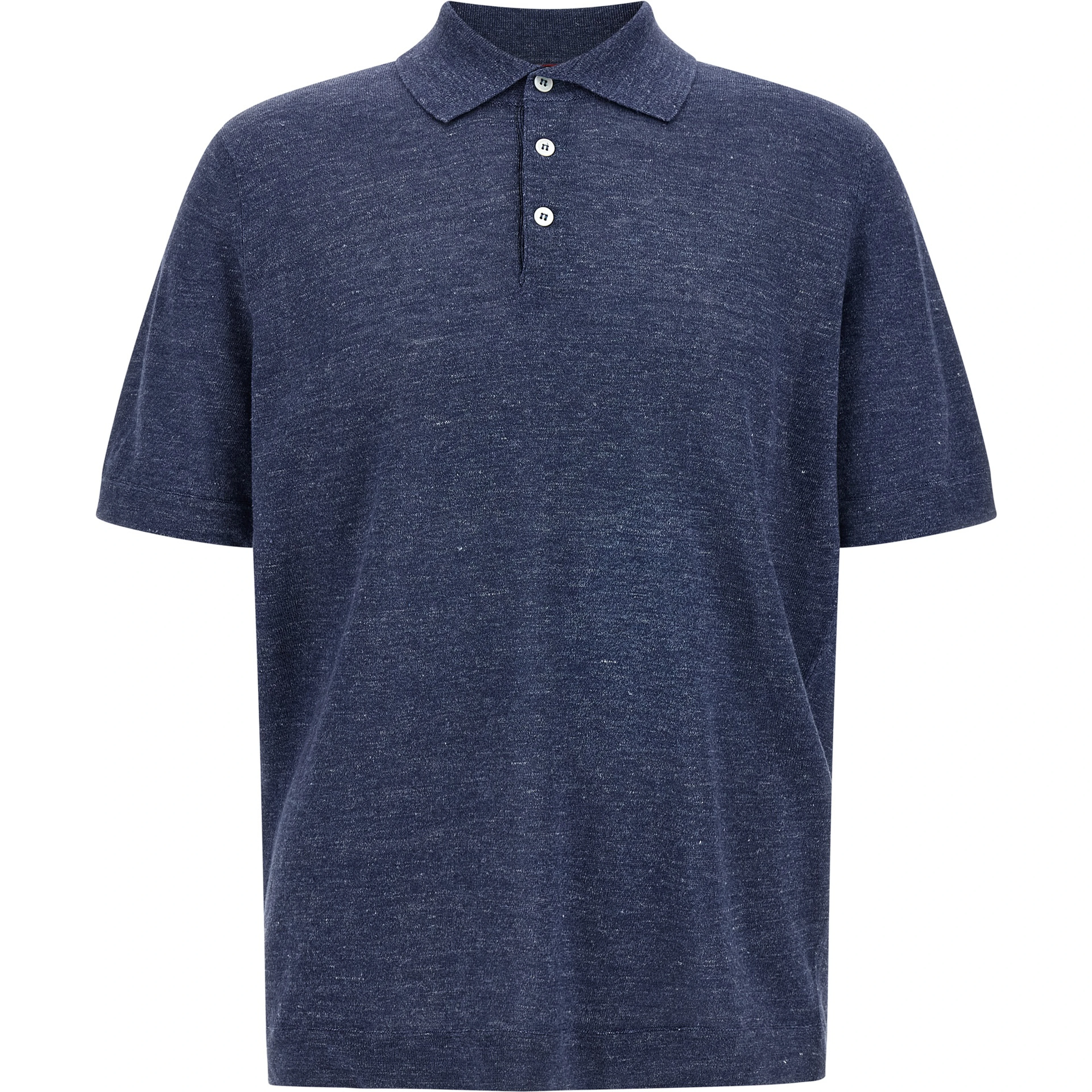 Blue Linen Polo Shirt