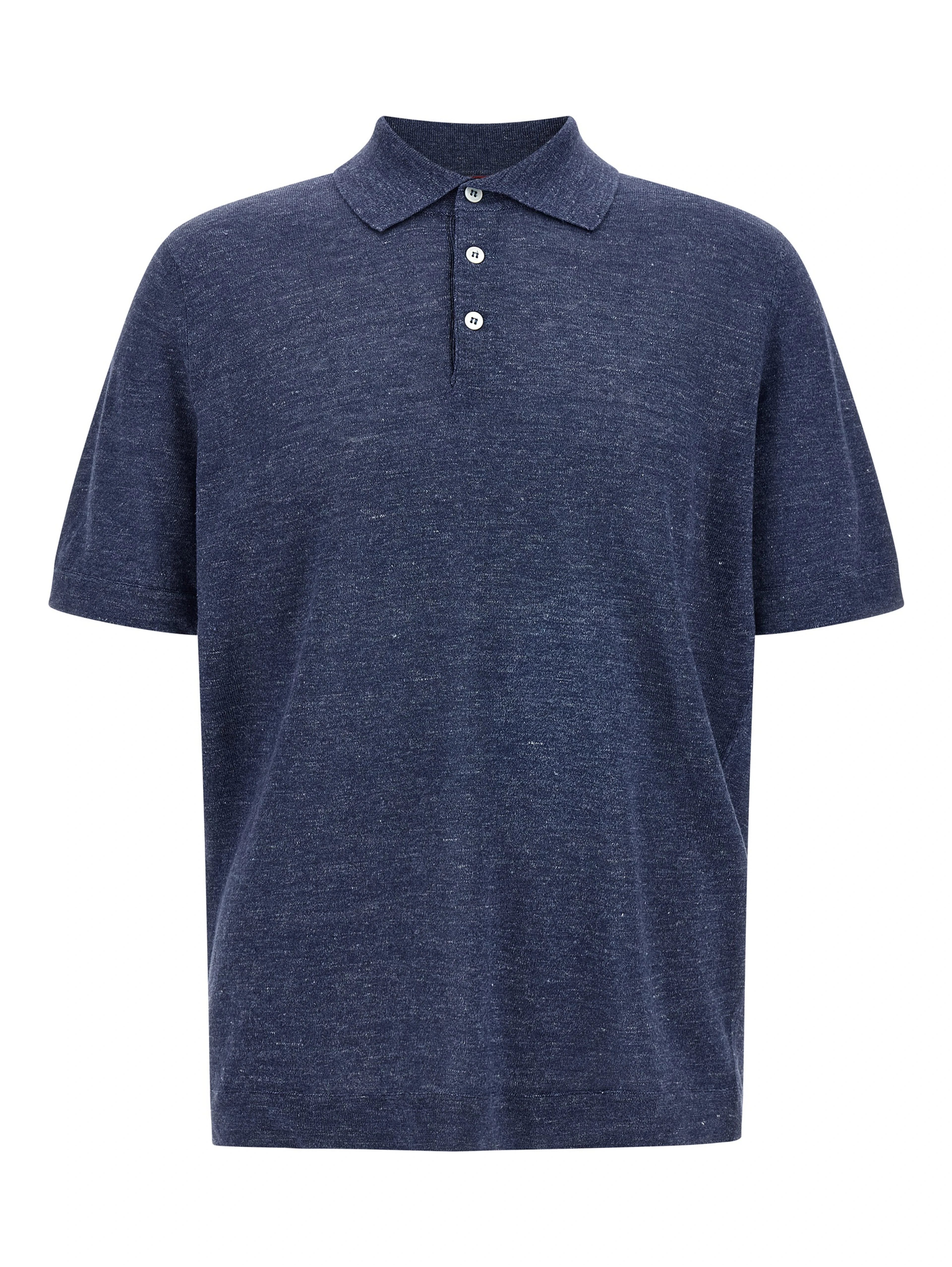 Blue Linen Polo Shirt