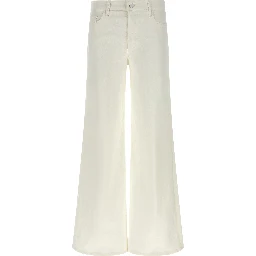 White Cotton Flared Jeans