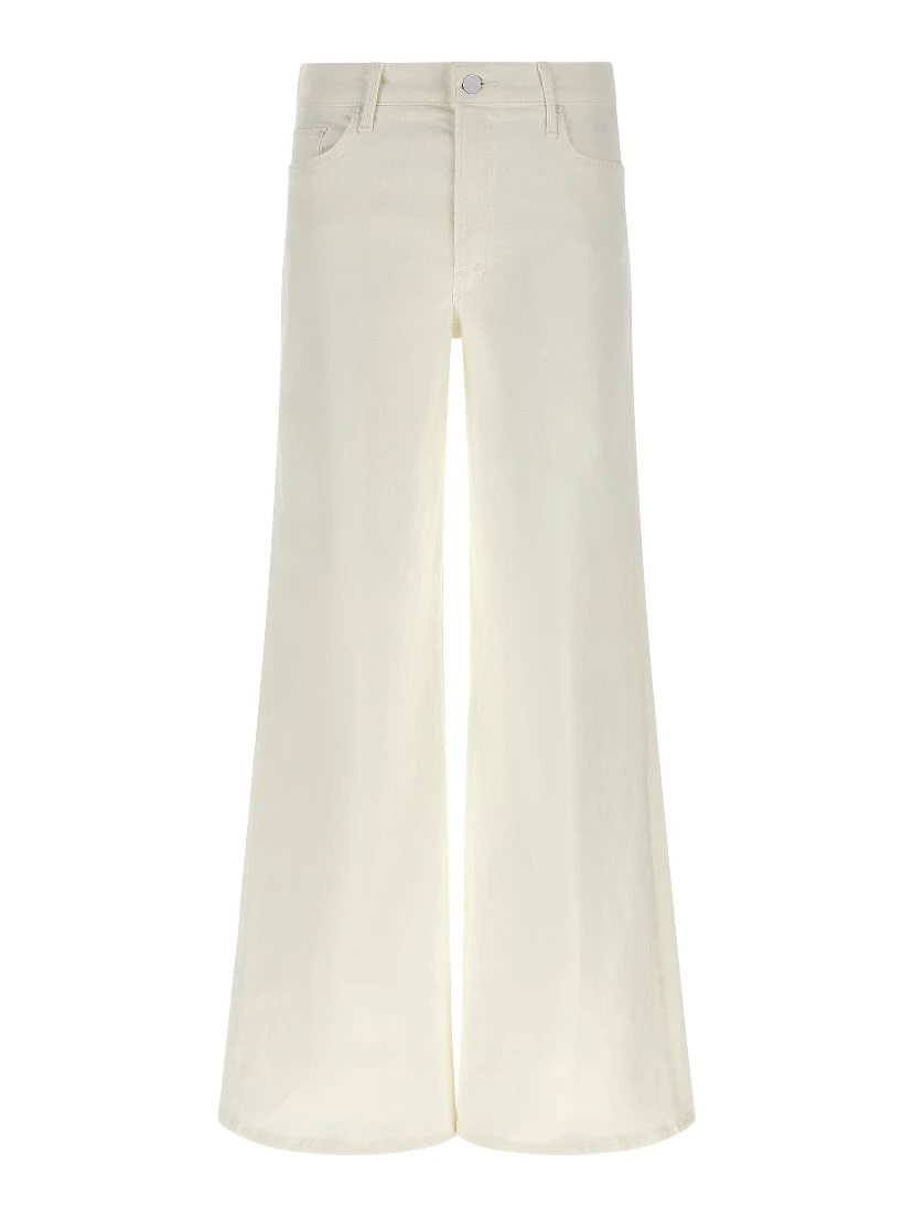 White Cotton Flared Jeans