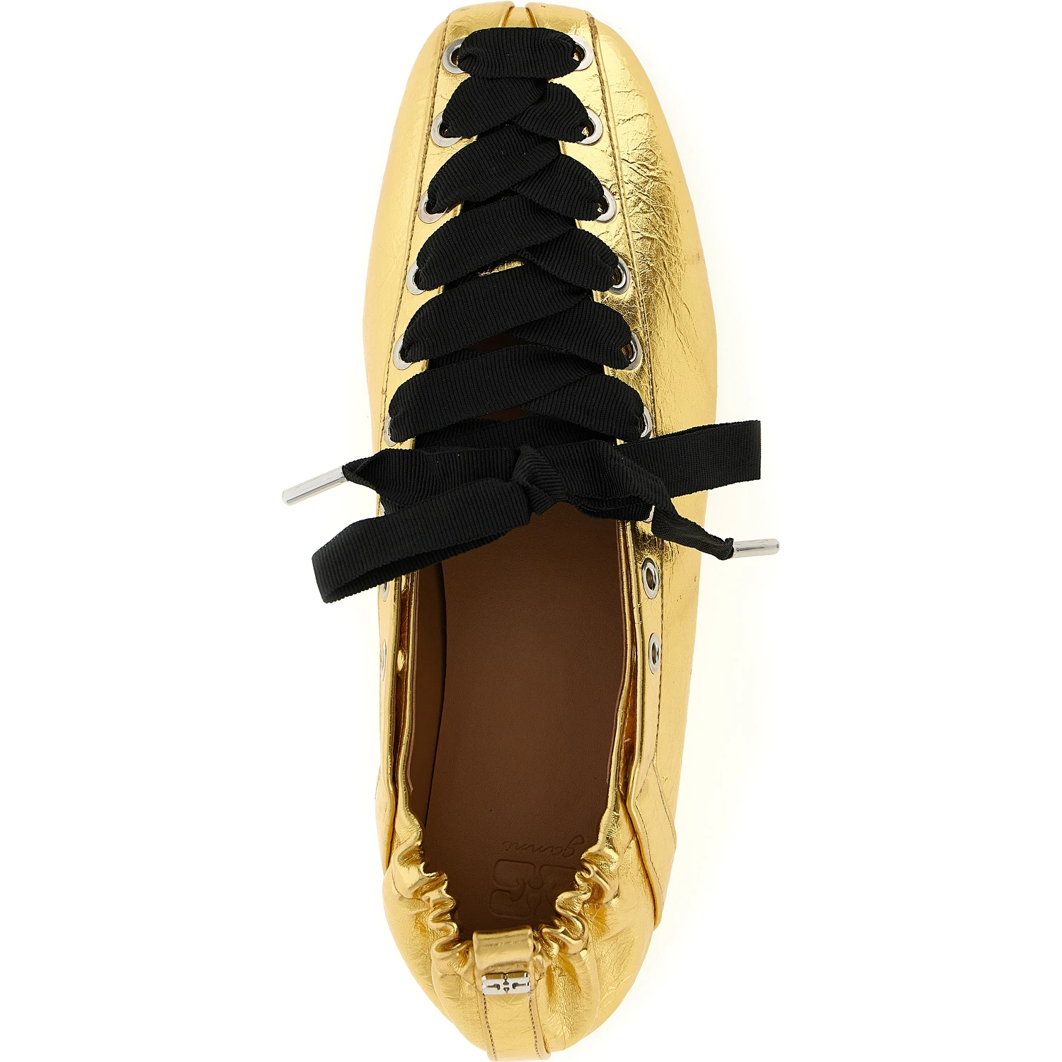 Gold Polyethylene Ballet Flats