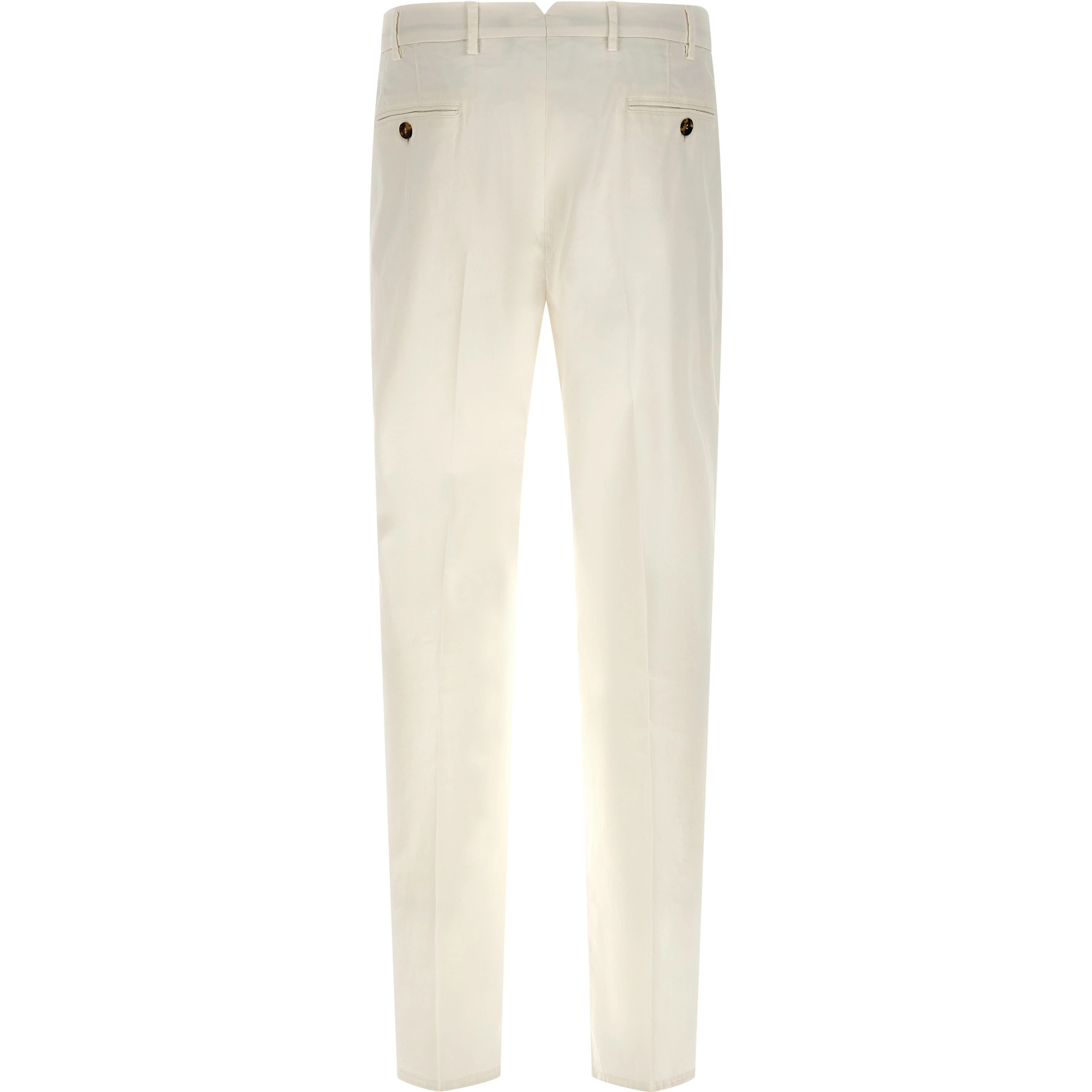 White Cotton Casual Pants