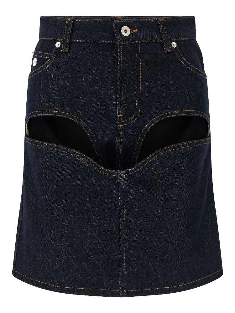 Blue Cotton Long Skirt