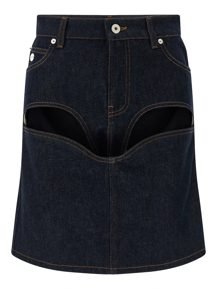 Blue Cotton Long Skirt
