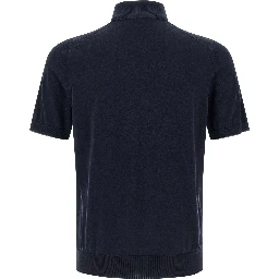 Blue Cotton Polo Shirt