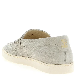 Gray Calfskin Slip-On Loafers