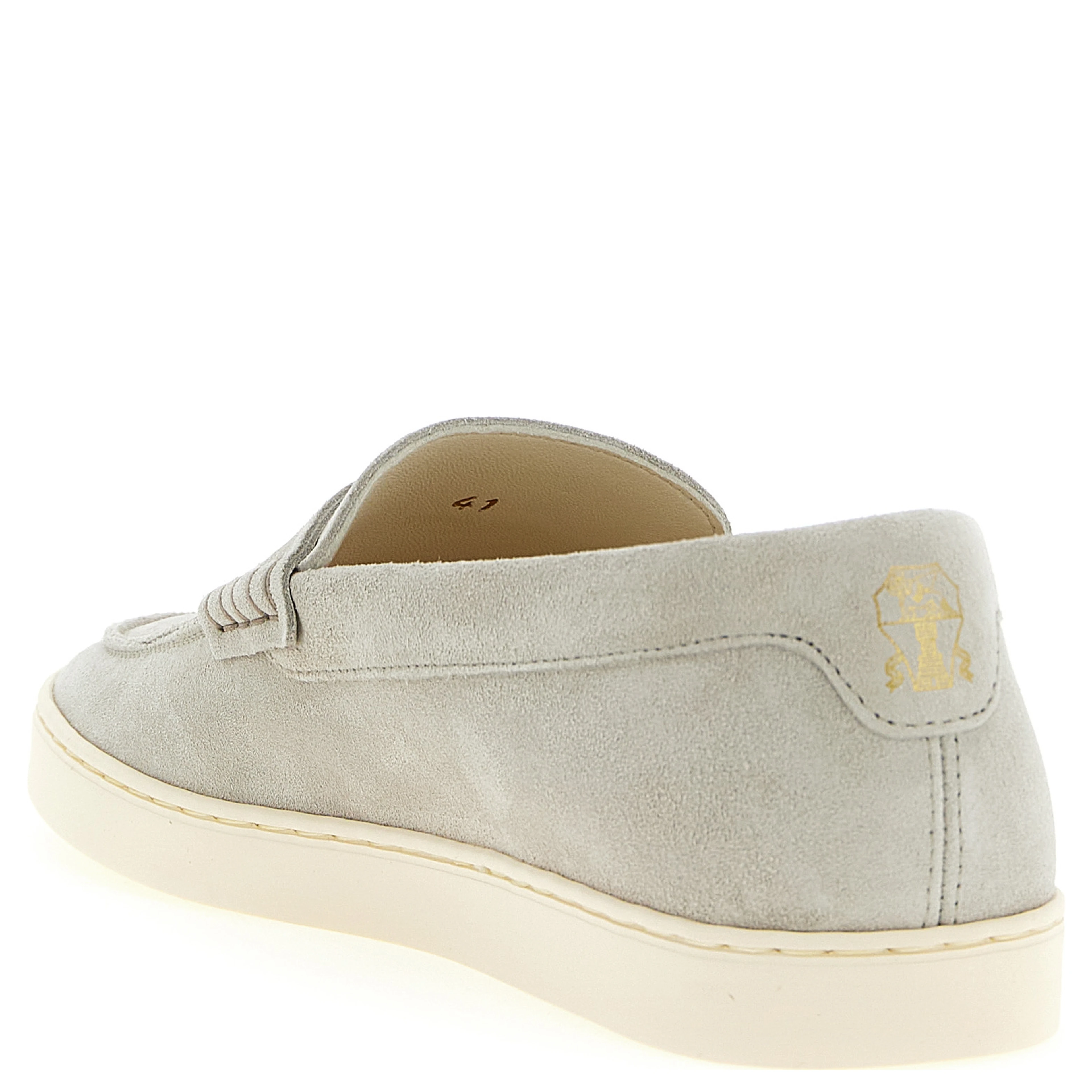 Gray Calfskin Slip-On Loafers