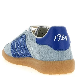 Blue Calfskin Low Top Sneakers