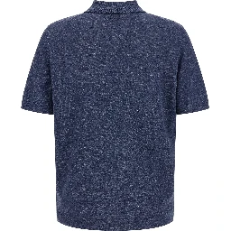 Blue Linen Polo Shirt