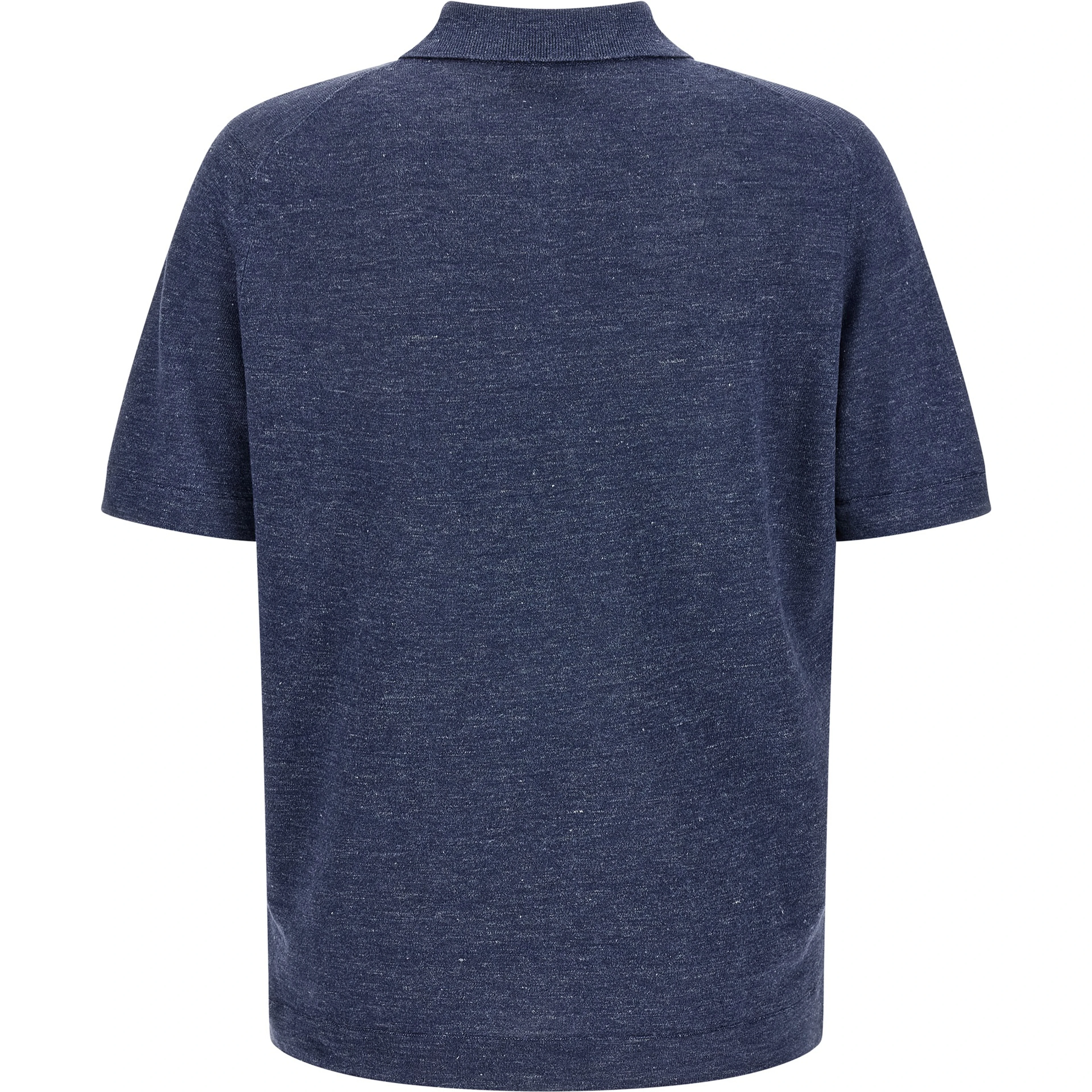 Blue Linen Polo Shirt