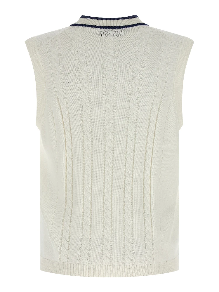 White Cotton Sleeveles Sweater alternative